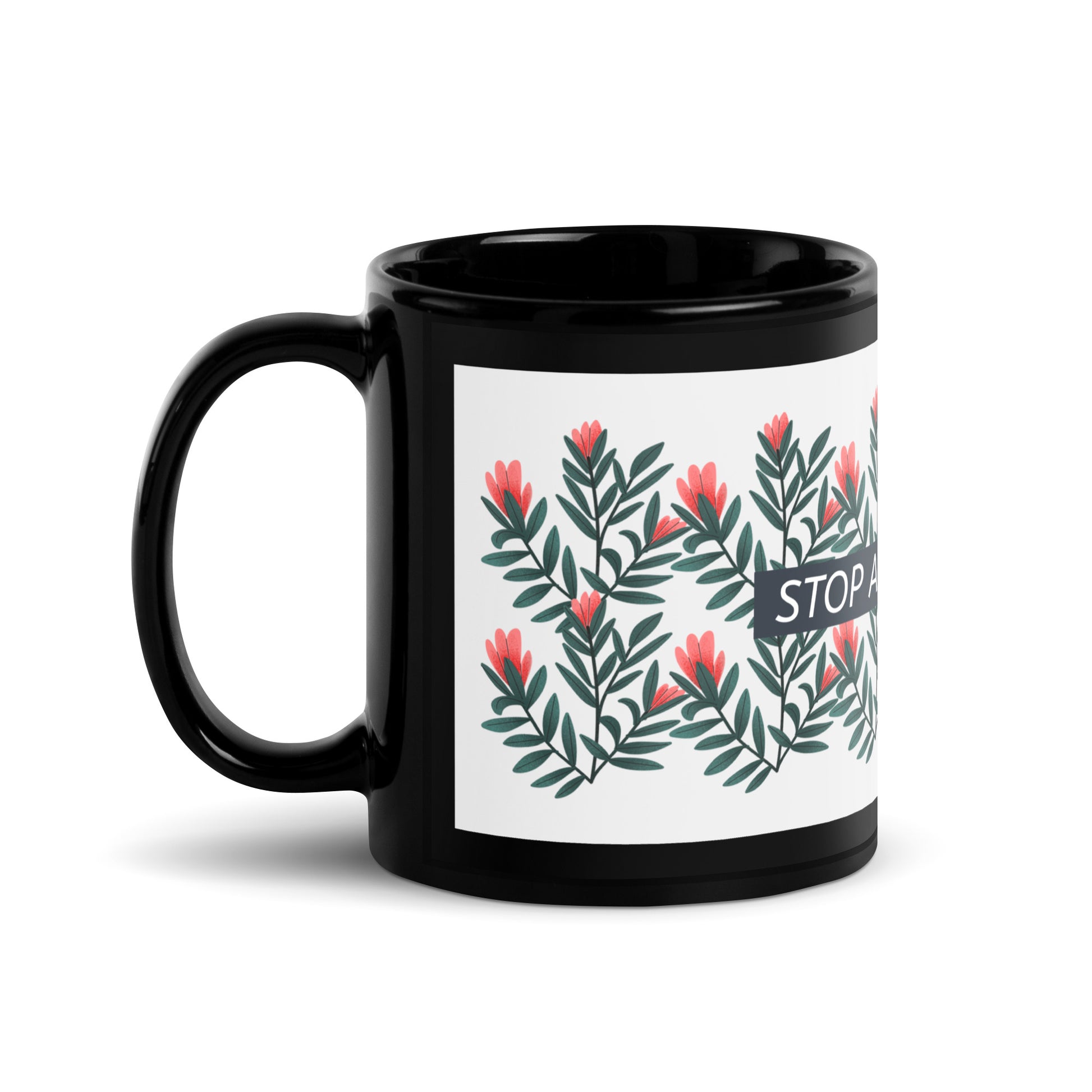 Flower Anthem | Antisemitism | Black Glossy Mug