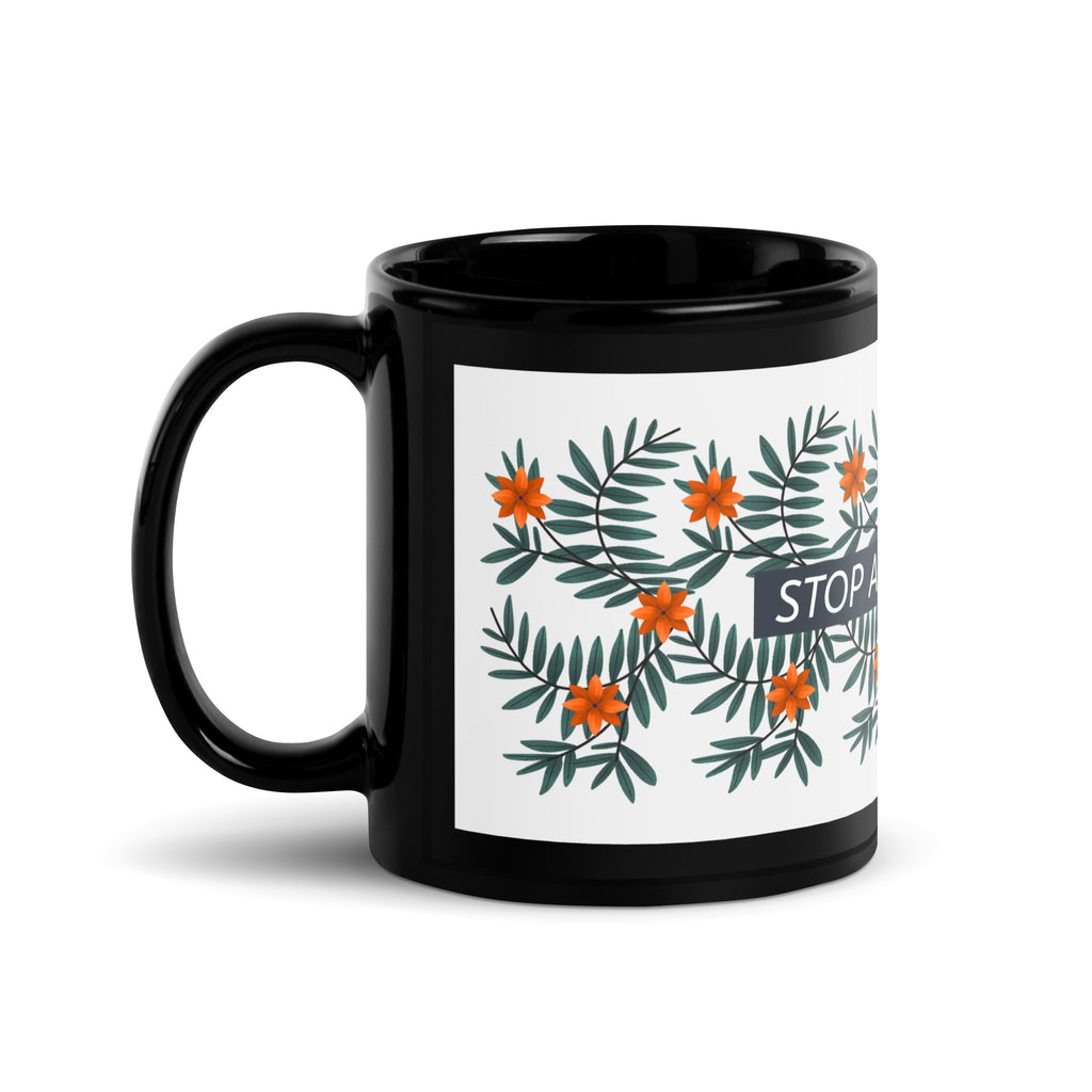 Flower Anthem | Antisemitism | Black Glossy Mug
