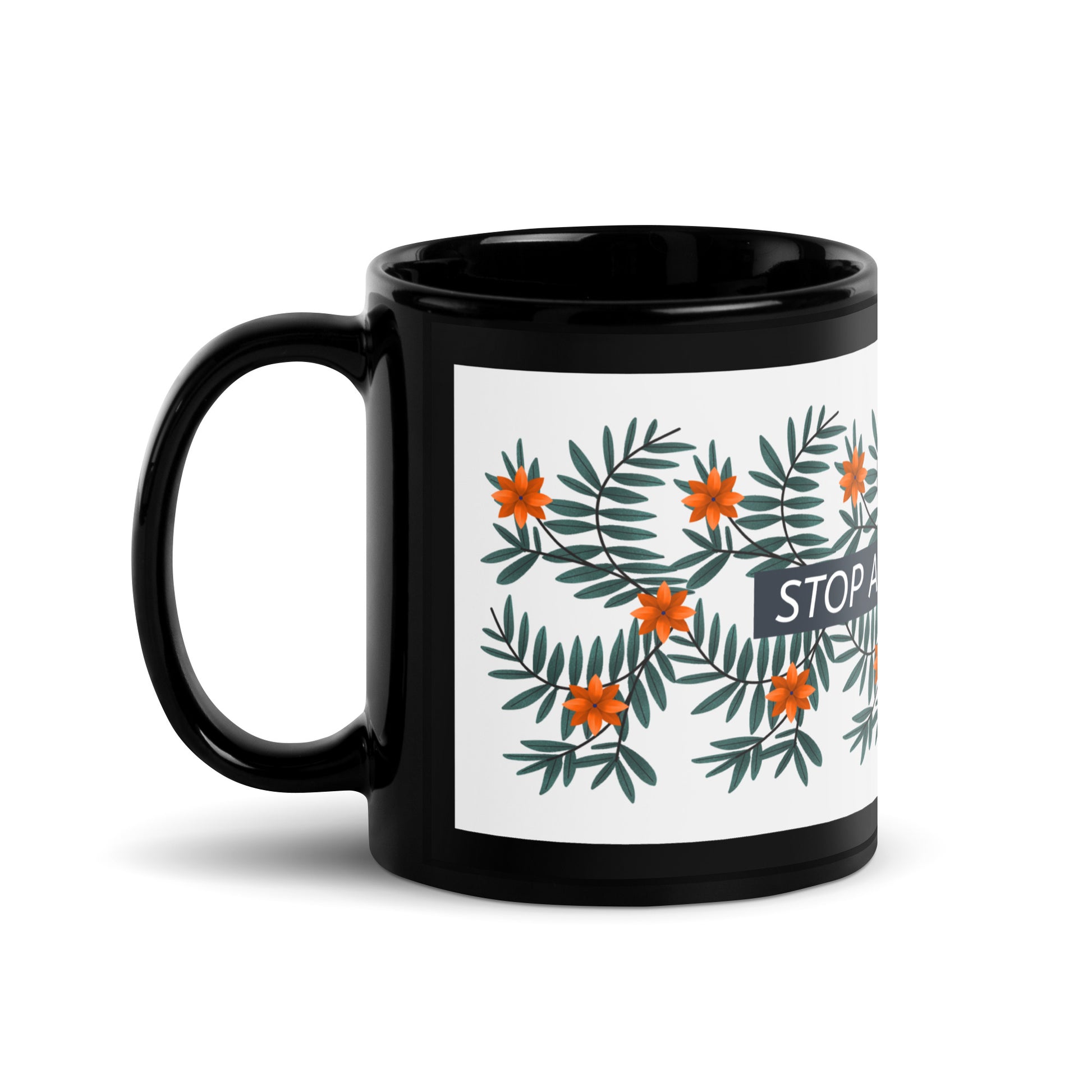 Flower Anthem | Antisemitism | Black Glossy Mug