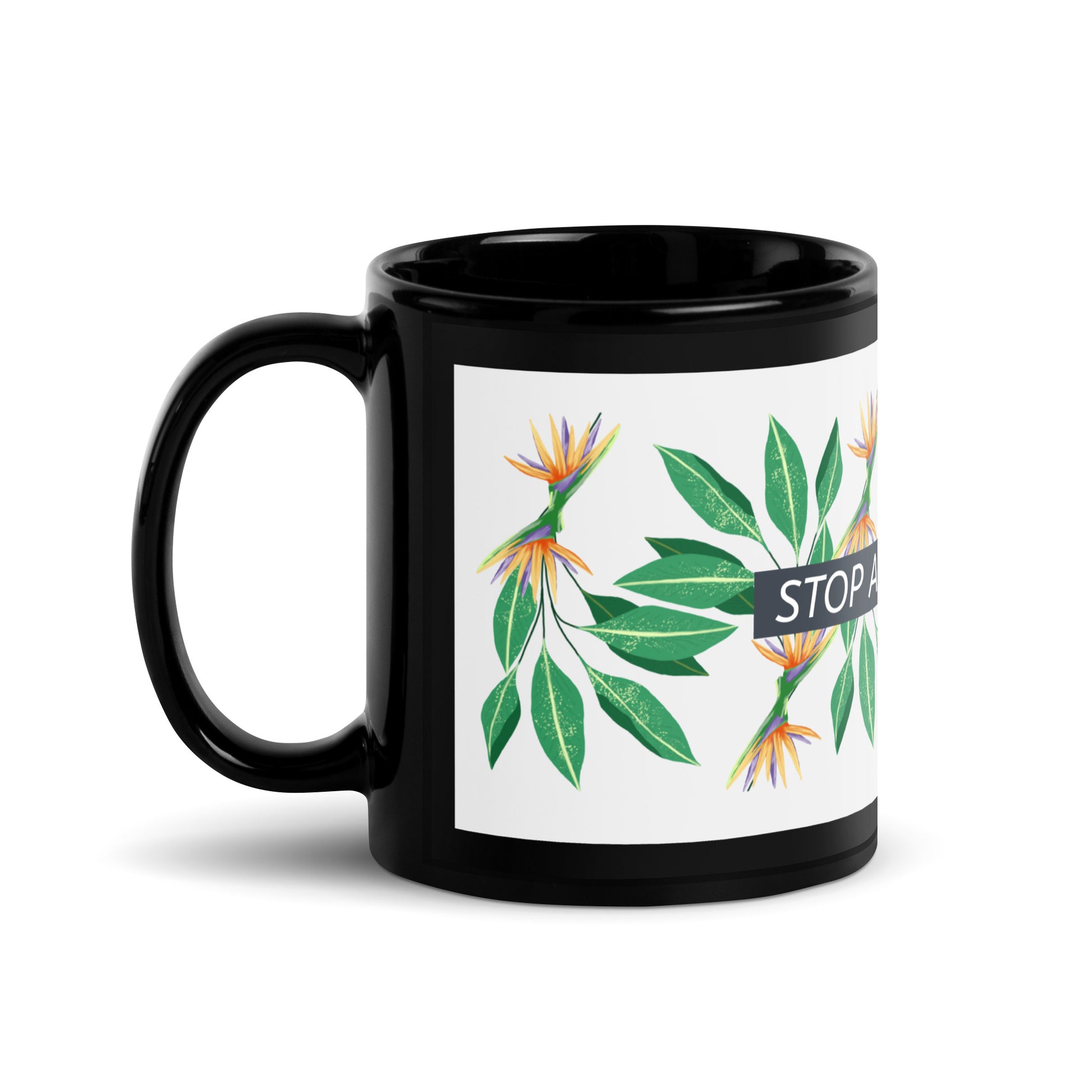 Flower Anthem | Antisemitism | Black Glossy Mug