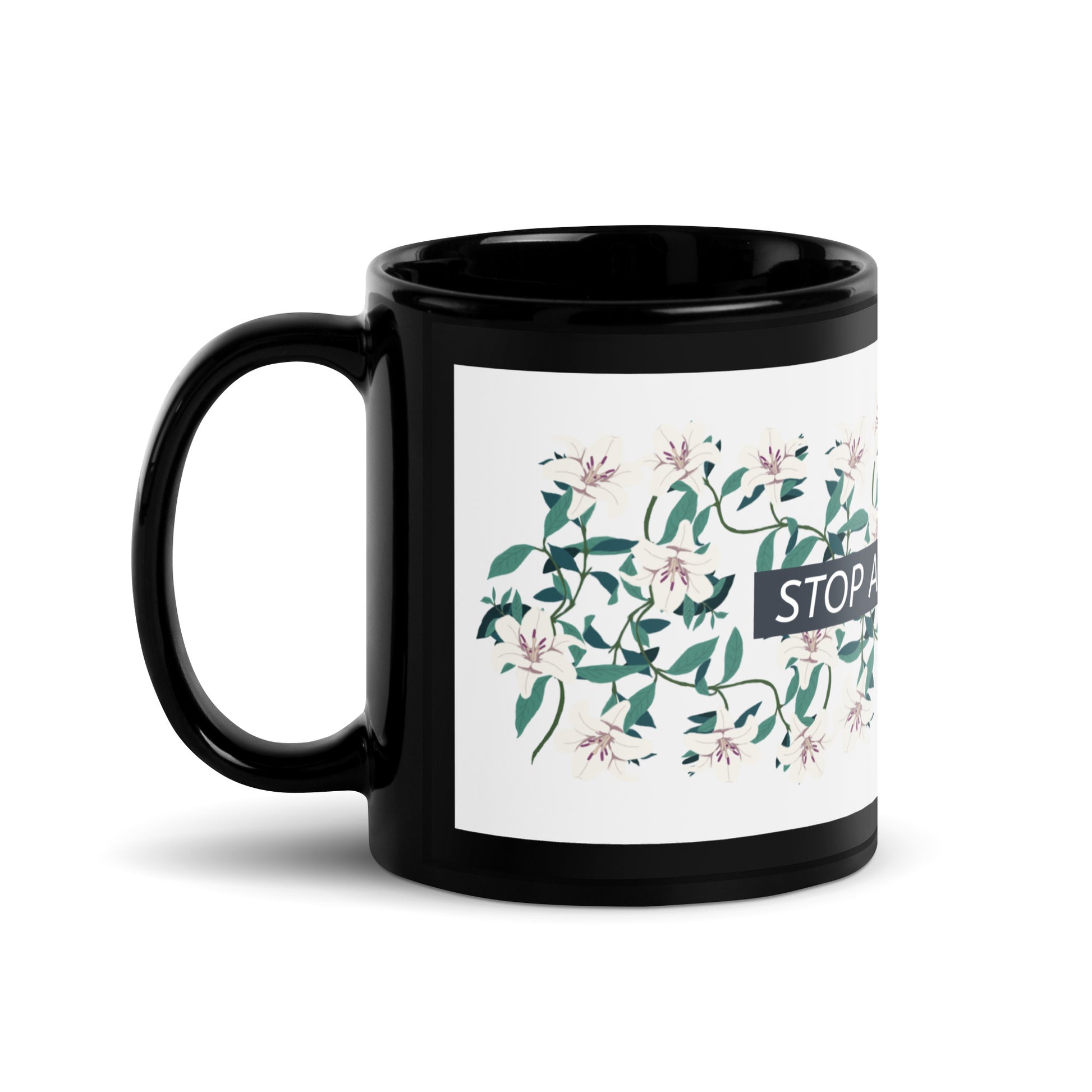 Flower Anthem | Antisemitism | Black Glossy Mug