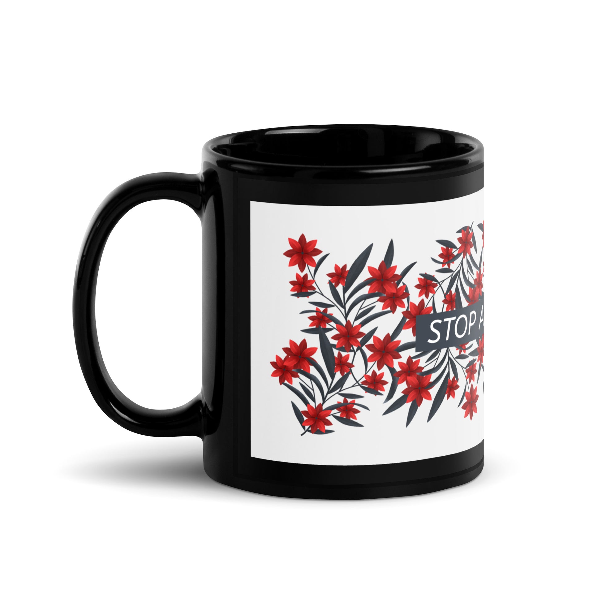 Flower Anthem | Antisemitism | Black Glossy Mug