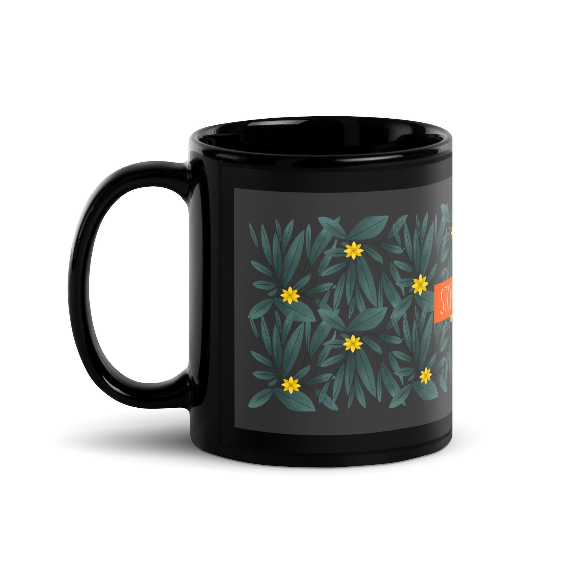 Flower Anthem | Antisemitism | Black Glossy Mug