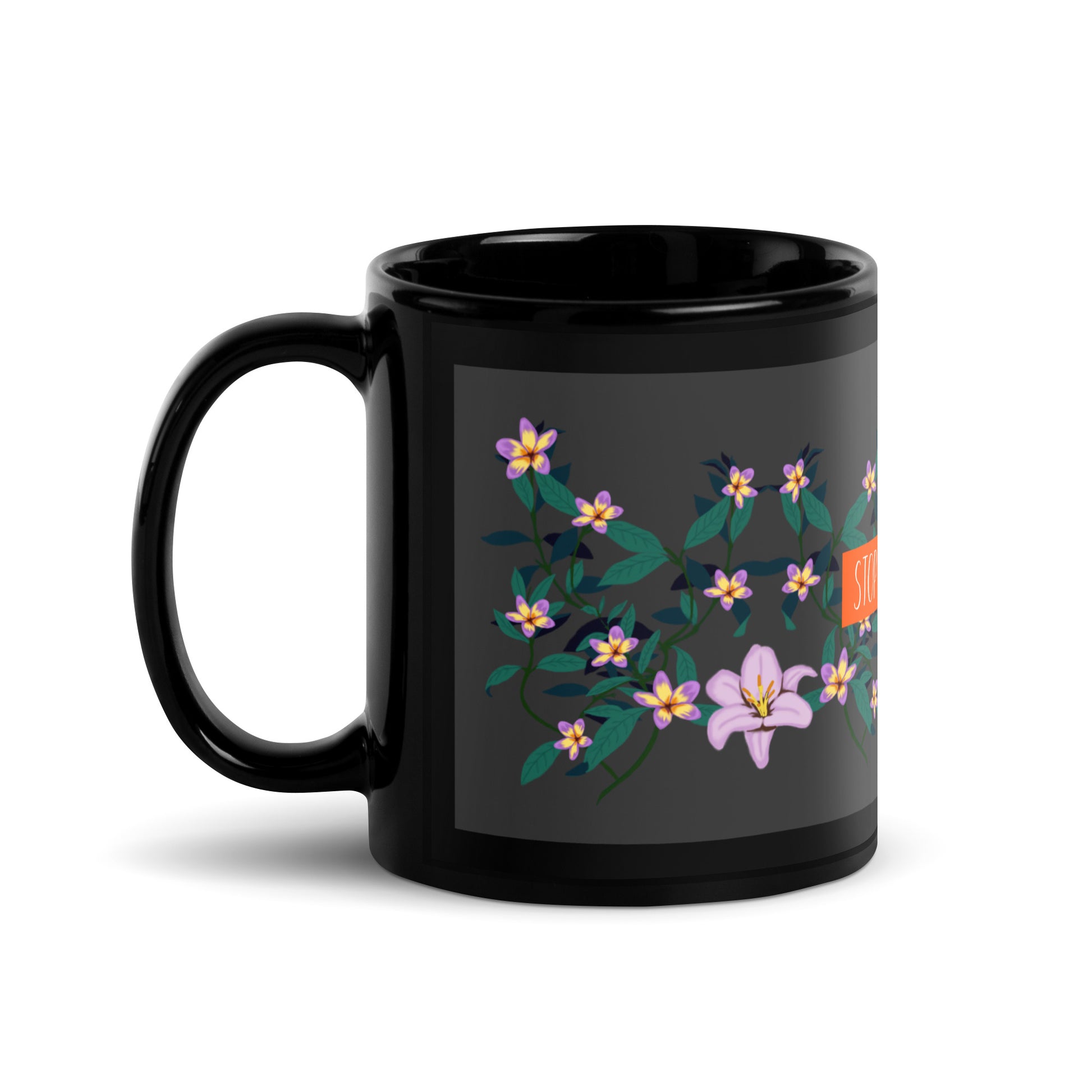 Flower Anthem | Antisemitism | Black Glossy Mug