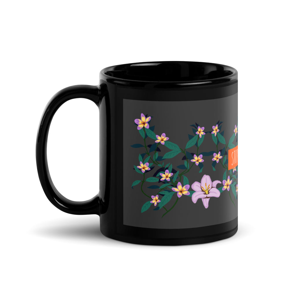 Flower Anthem | Antisemitism | Black Glossy Mug