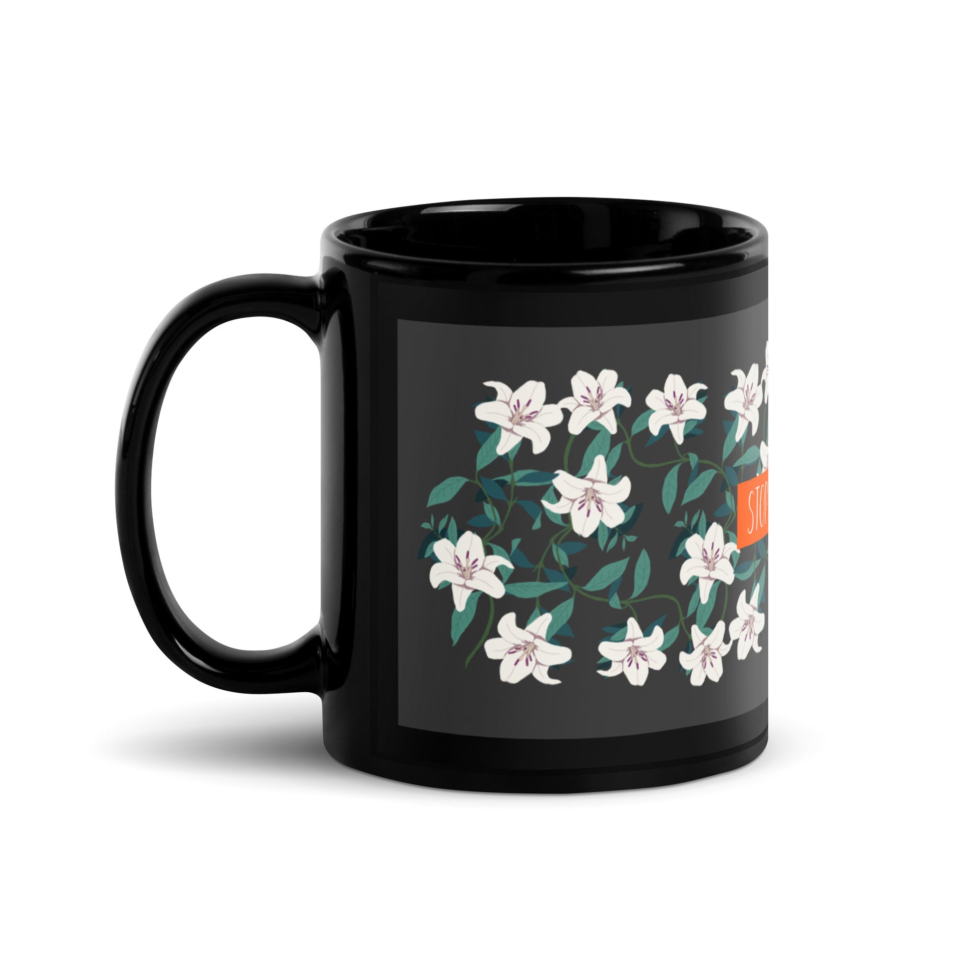 Flower Anthem | Antisemitism | Black Glossy Mug