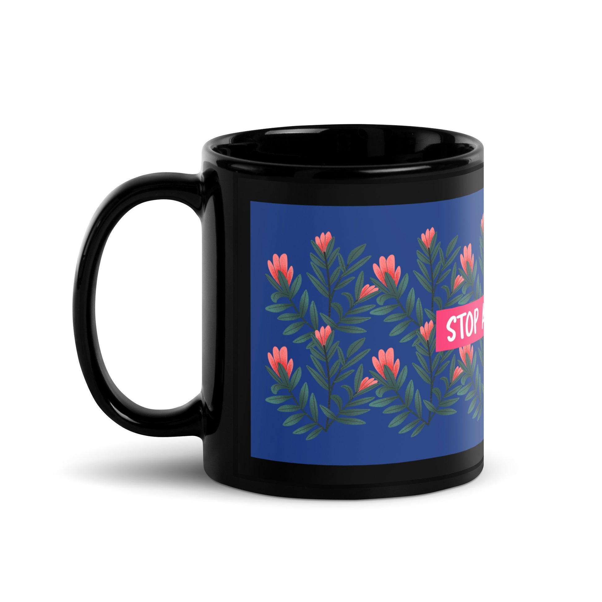 Flower Anthem | Antisemitism | Black Glossy Mug