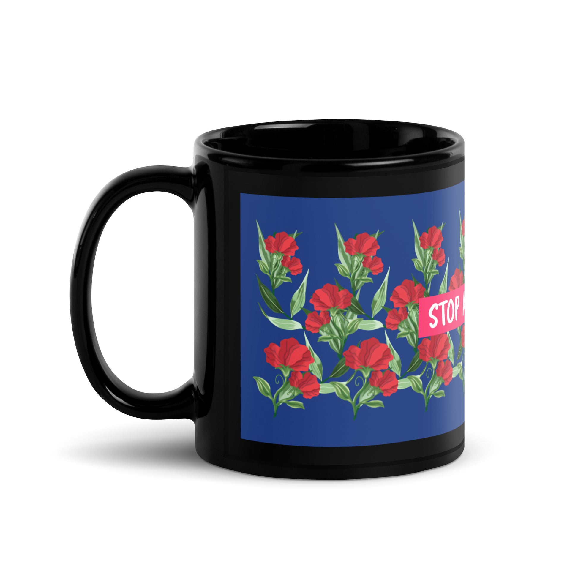 Flower Anthem | Antisemitism | Black Glossy Mug