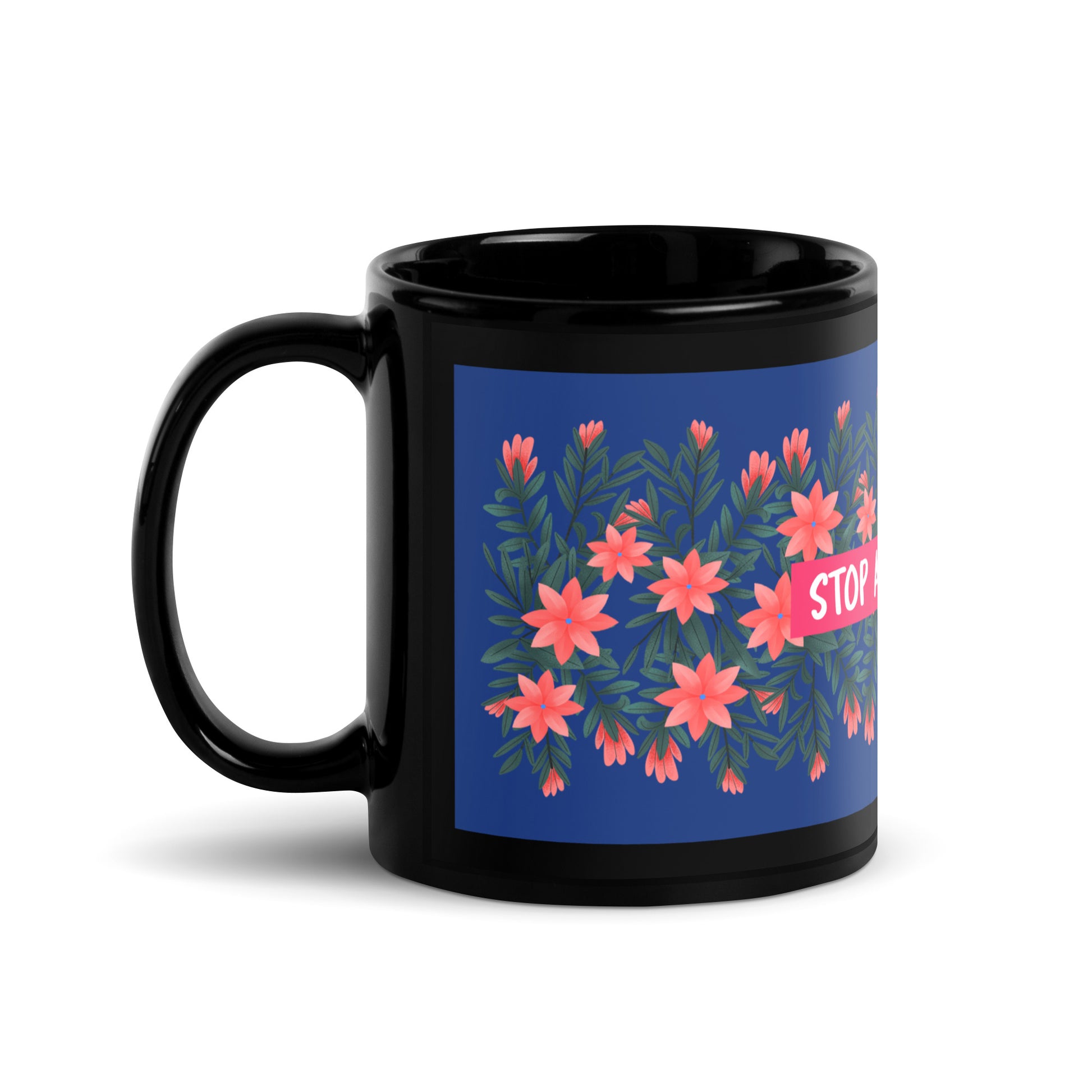 Flower Anthem | Antisemitism | Black Glossy Mug