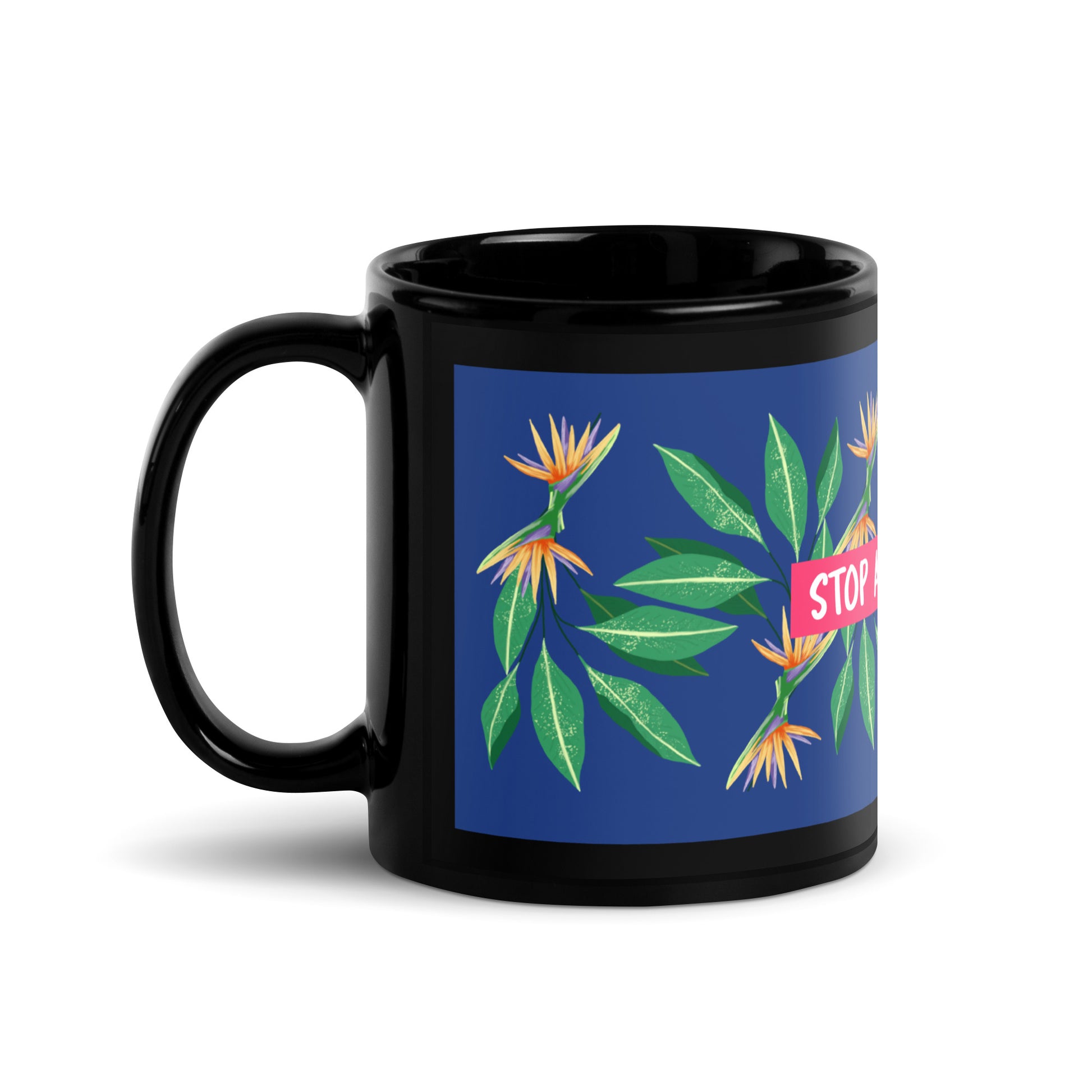 Flower Anthem | Antisemitism | Black Glossy Mug