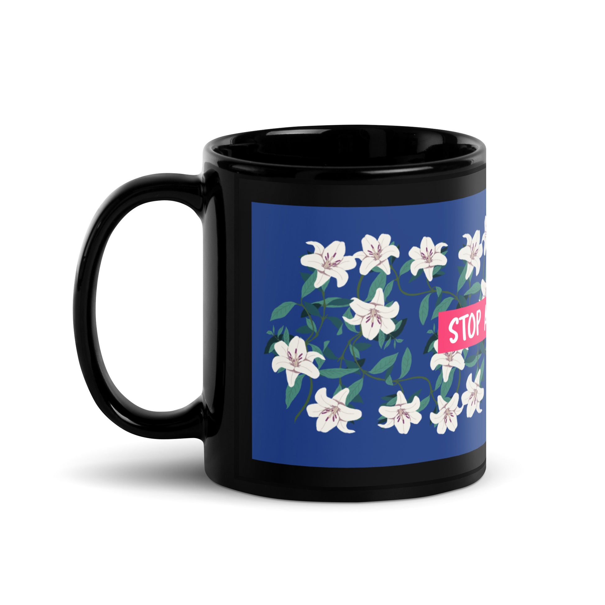 Flower Anthem | Antisemitism | Black Glossy Mug
