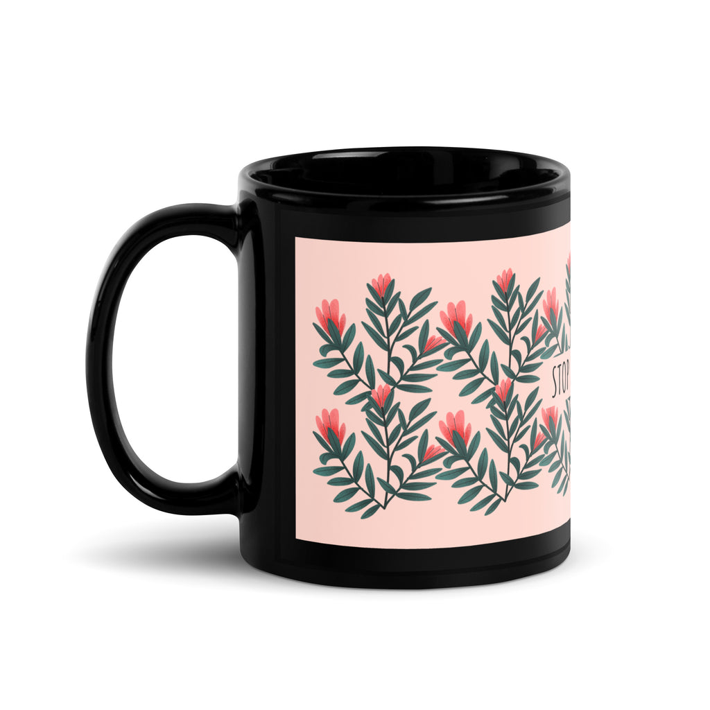 Flower Anthem | Antisemitism | Black Glossy Mug