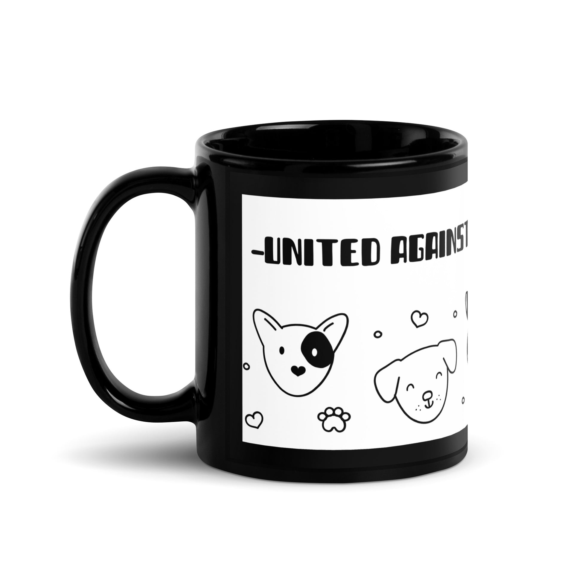 Cute Doodle Pet | Black Glossy Mug