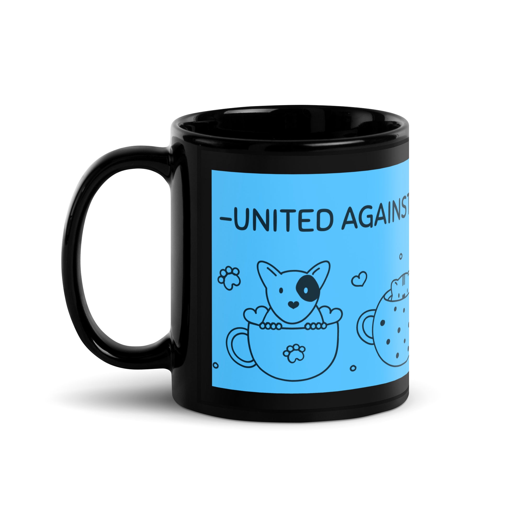 Cute Doodle Pet | Black Glossy Mug