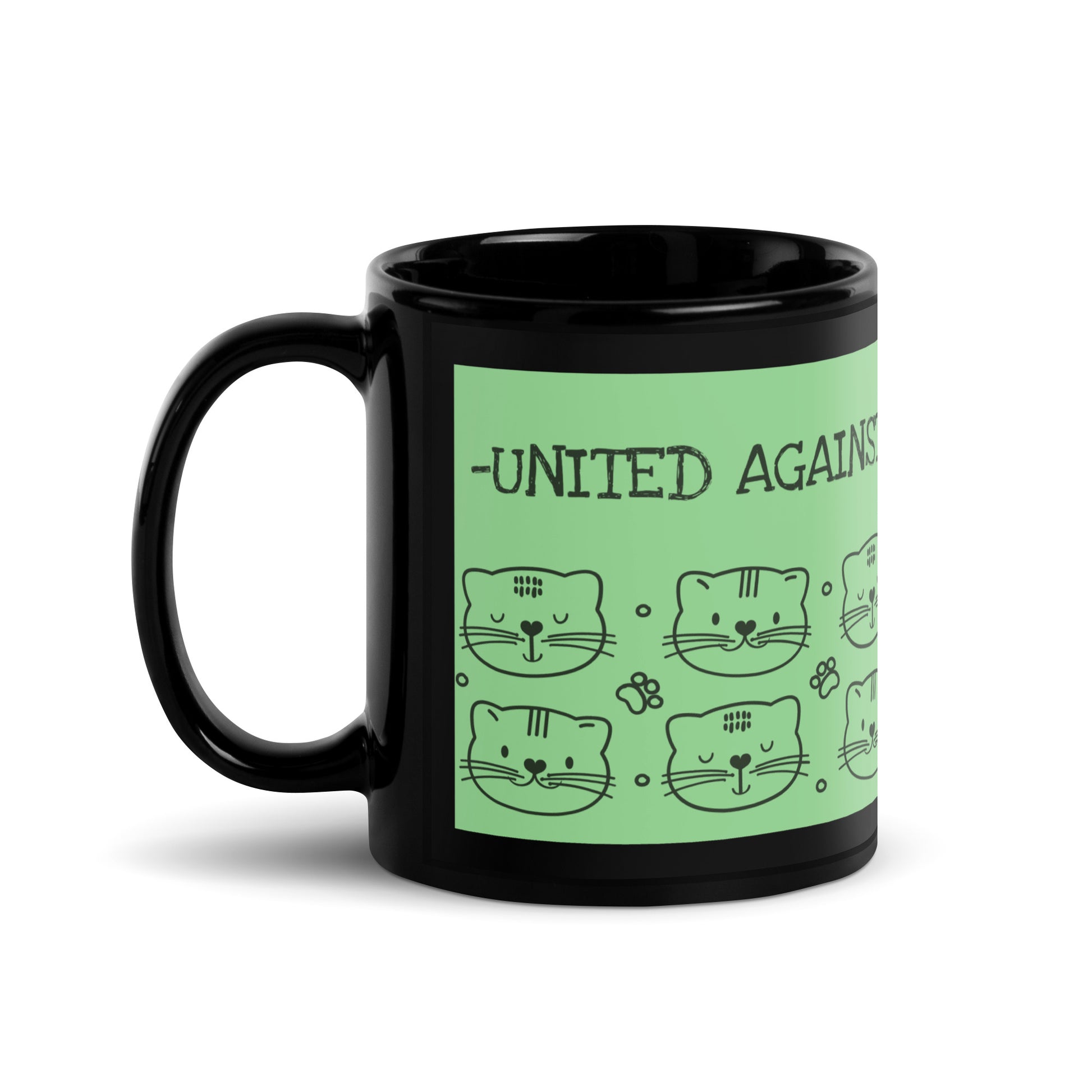 Cute Doodle Pet | Black Glossy Mug