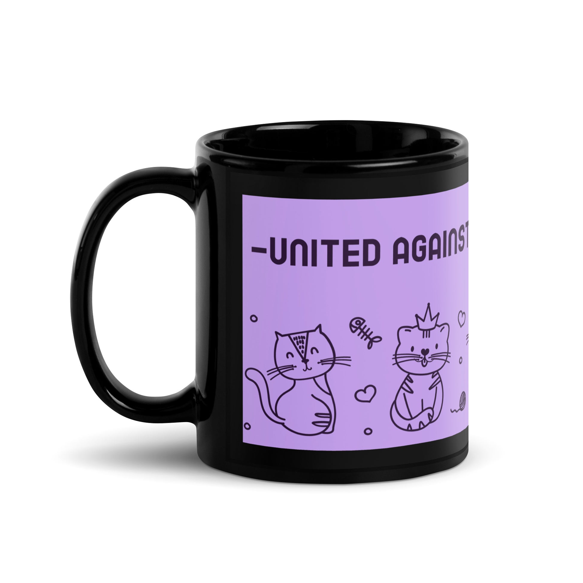 Cute Doodle Pet | Black Glossy Mug