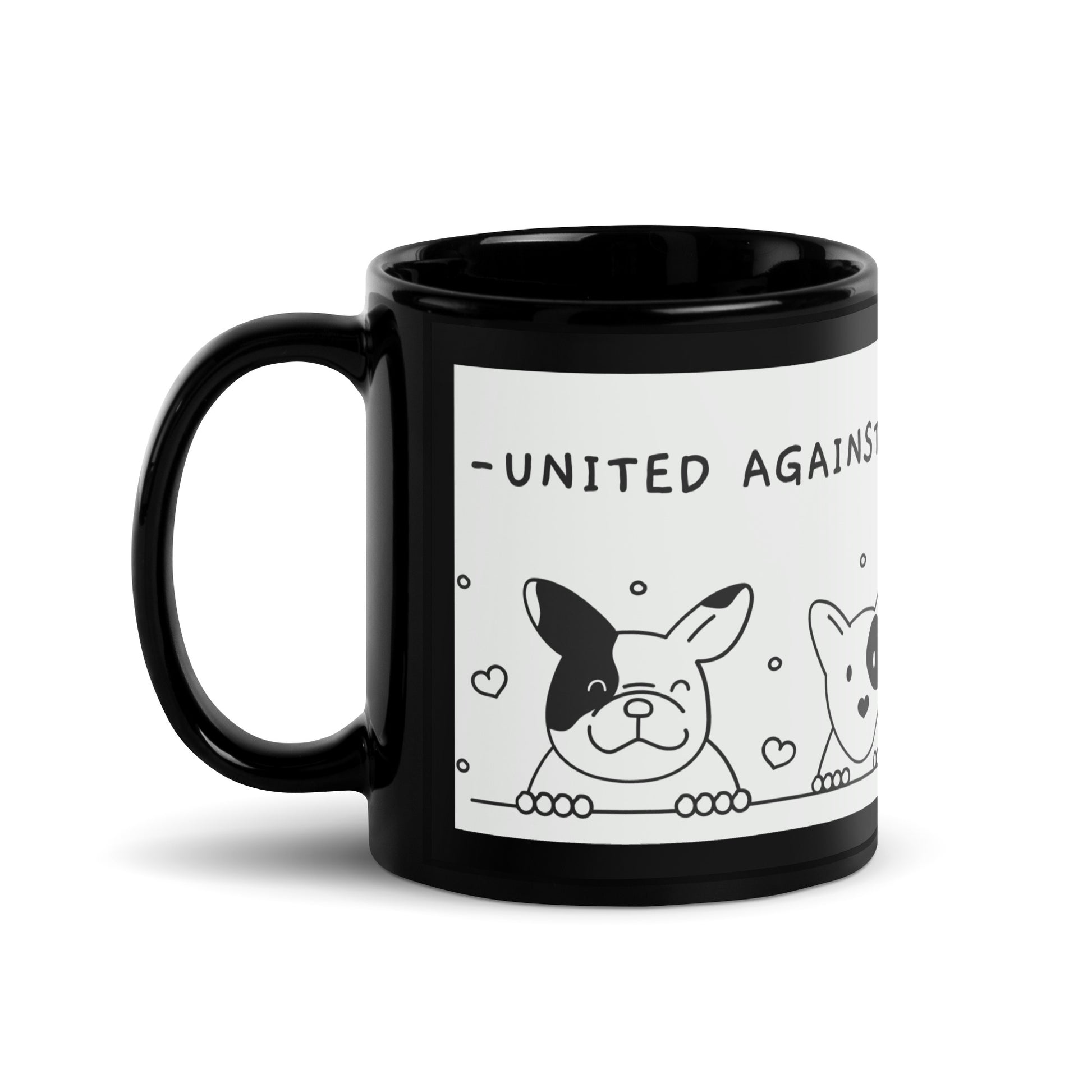 Cute Doodle Pet | Black Glossy Mug