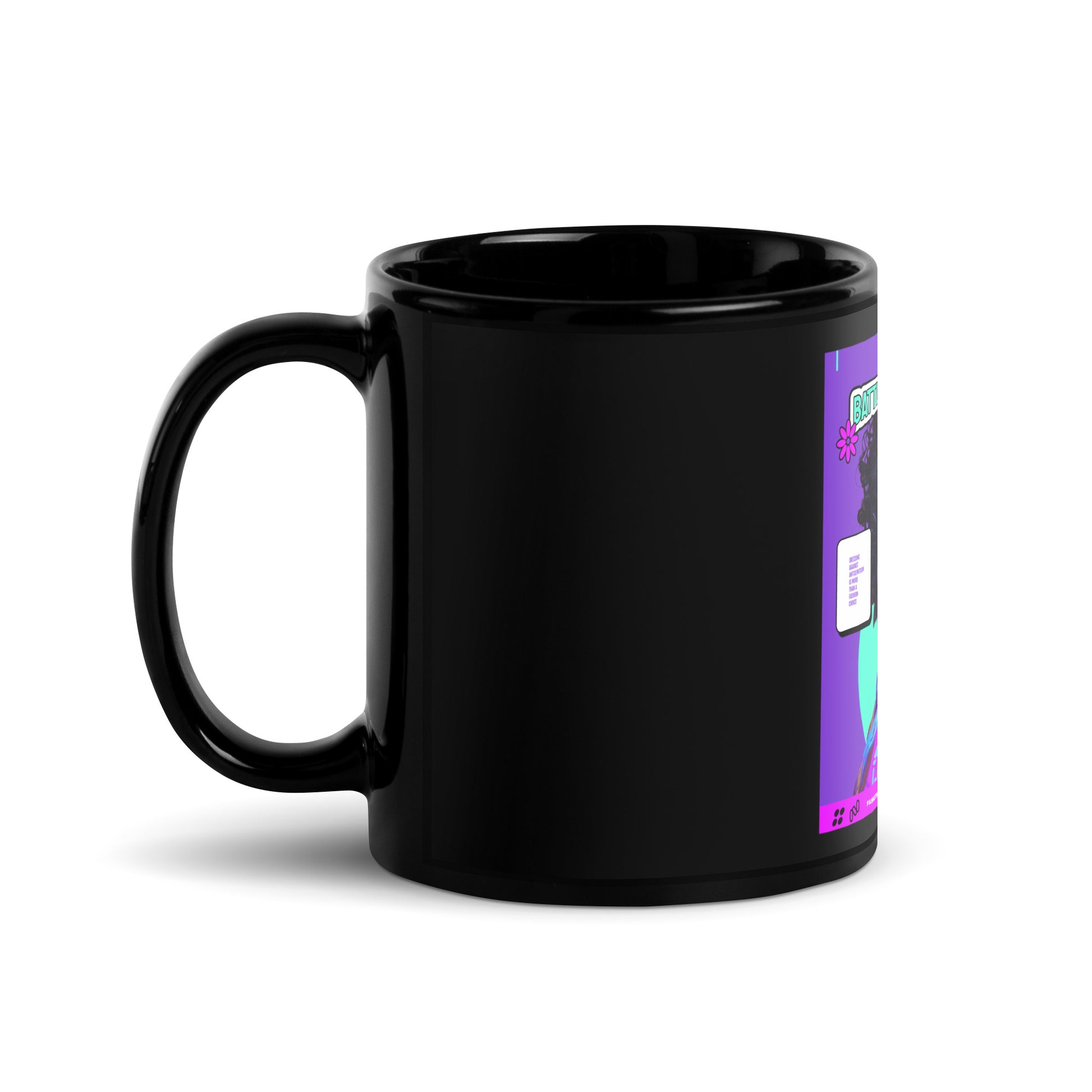 80's Fashion Trend | Battle Antisemitism | Black Glossy Mug
