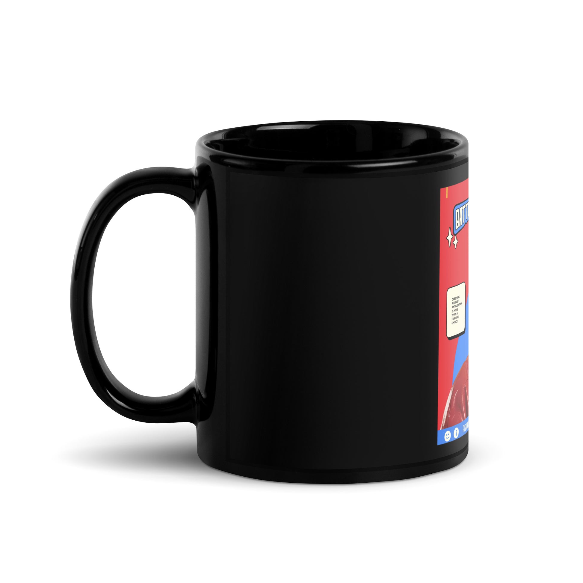 80's Fashion Trend | Battle Antisemitism | Black Glossy Mug
