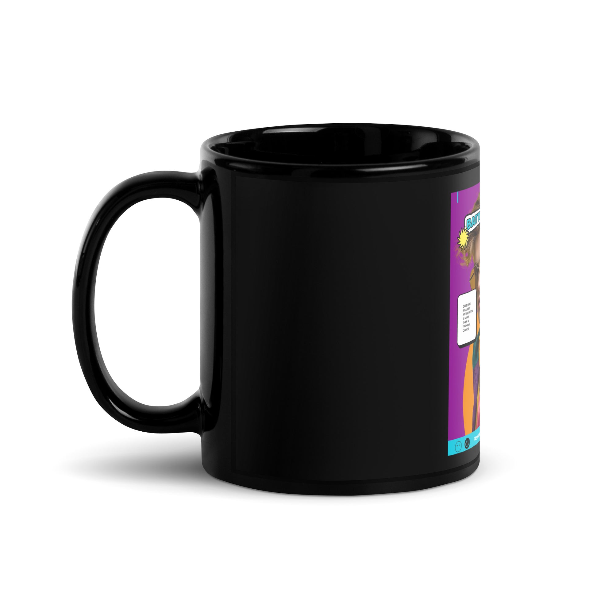 80's Fashion Trend | Battle Antisemitism | Black Glossy Mug