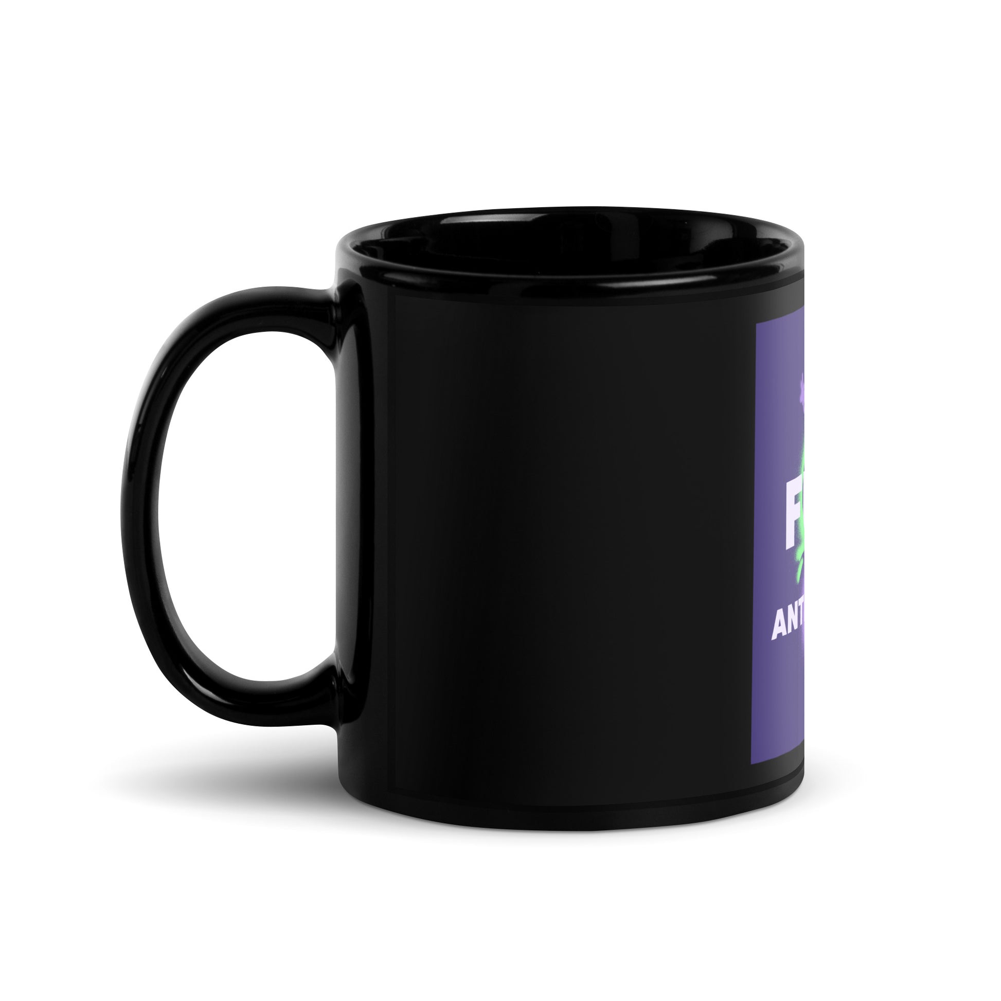 Fuck Antisemitism Graffiti | Black Glossy Mug
