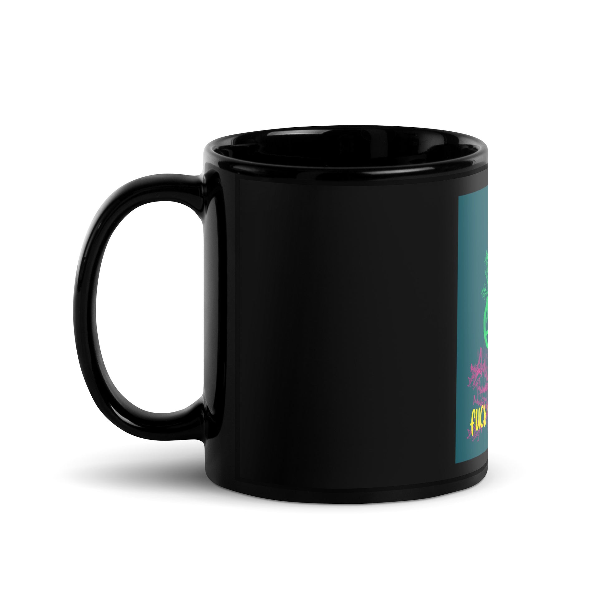 Fuck Antisemitism Graffiti | Black Glossy Mug