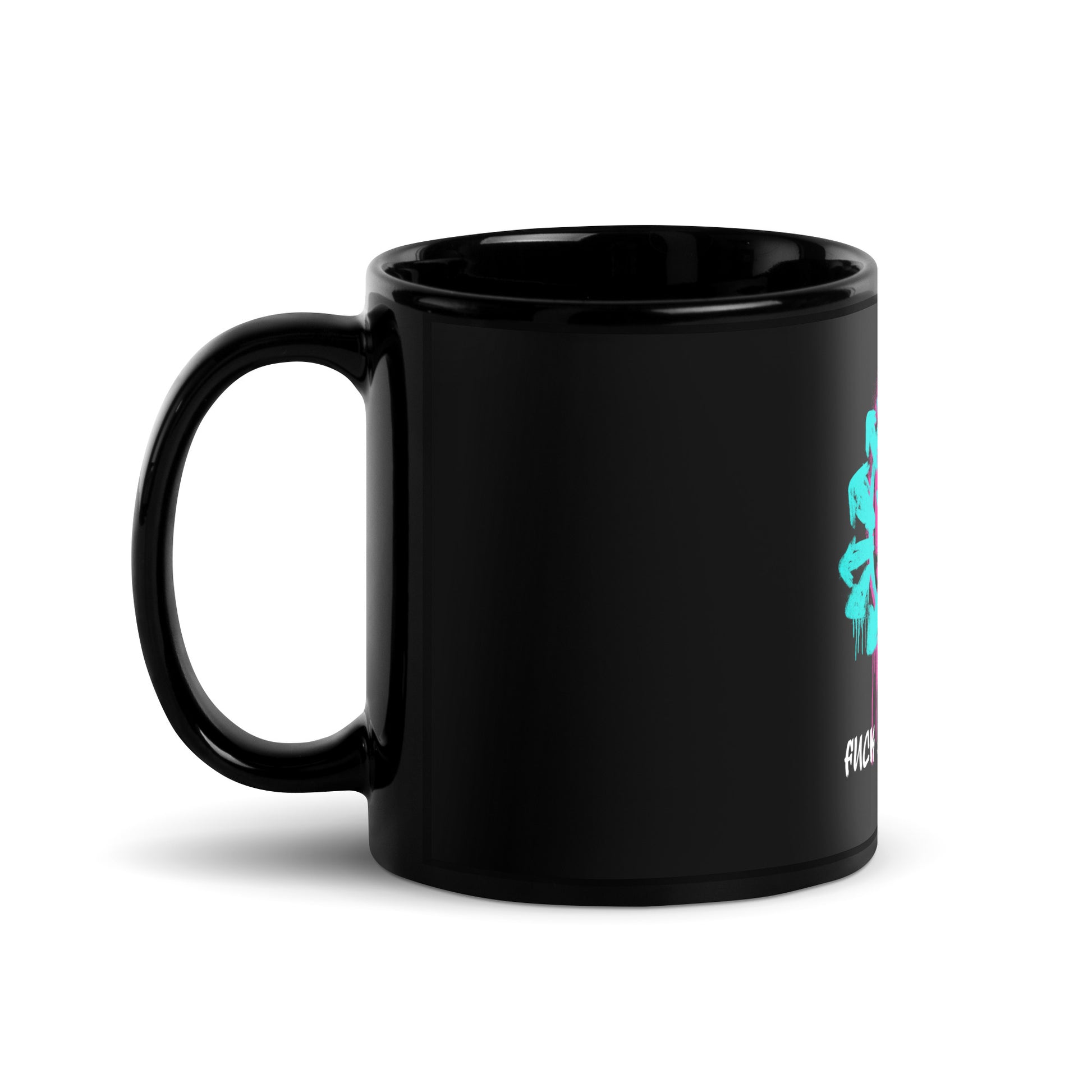 Fuck Antisemitism Graffiti | Black Glossy Mug