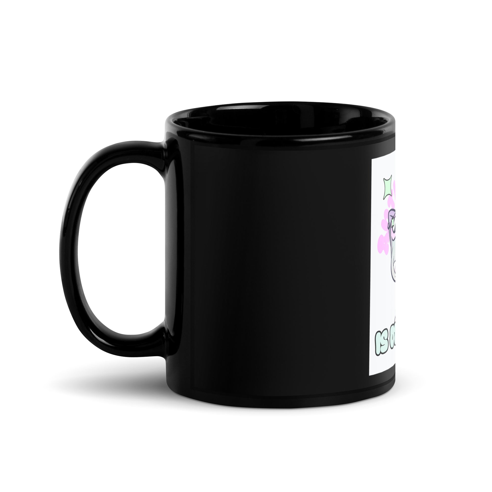 Cool Cat | Antisemitism Is Outdated | Black Glossy Mug