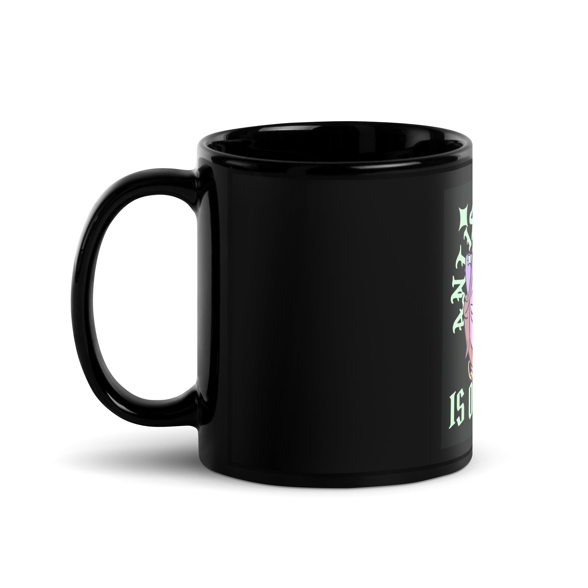 Cool Cat | Antisemitism Is Outdated | Black Glossy Mug