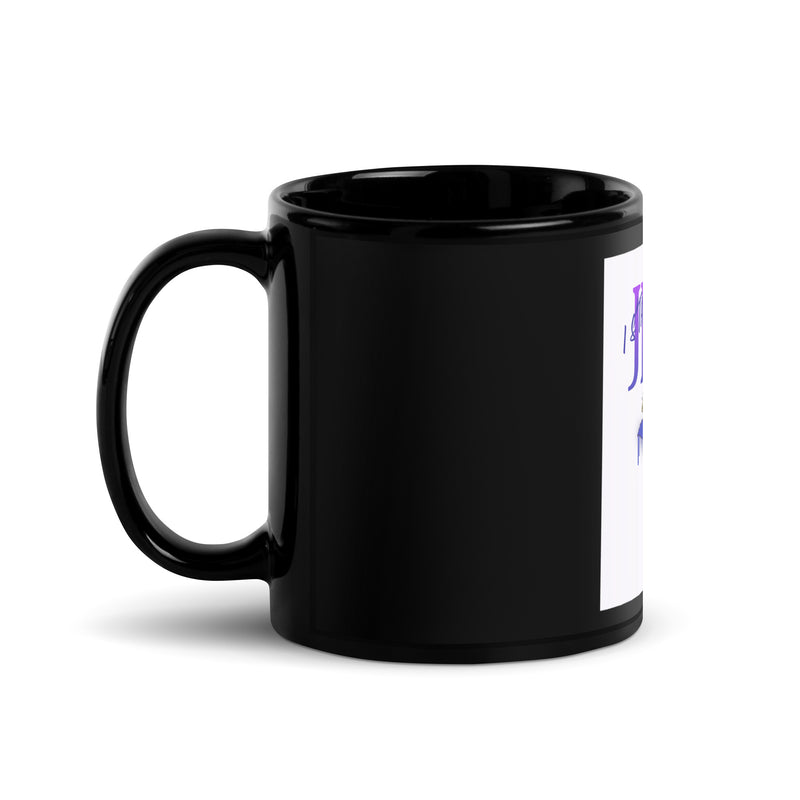 I Stand With Jews | Flower Christian Bible Verse | Black Glossy Mug