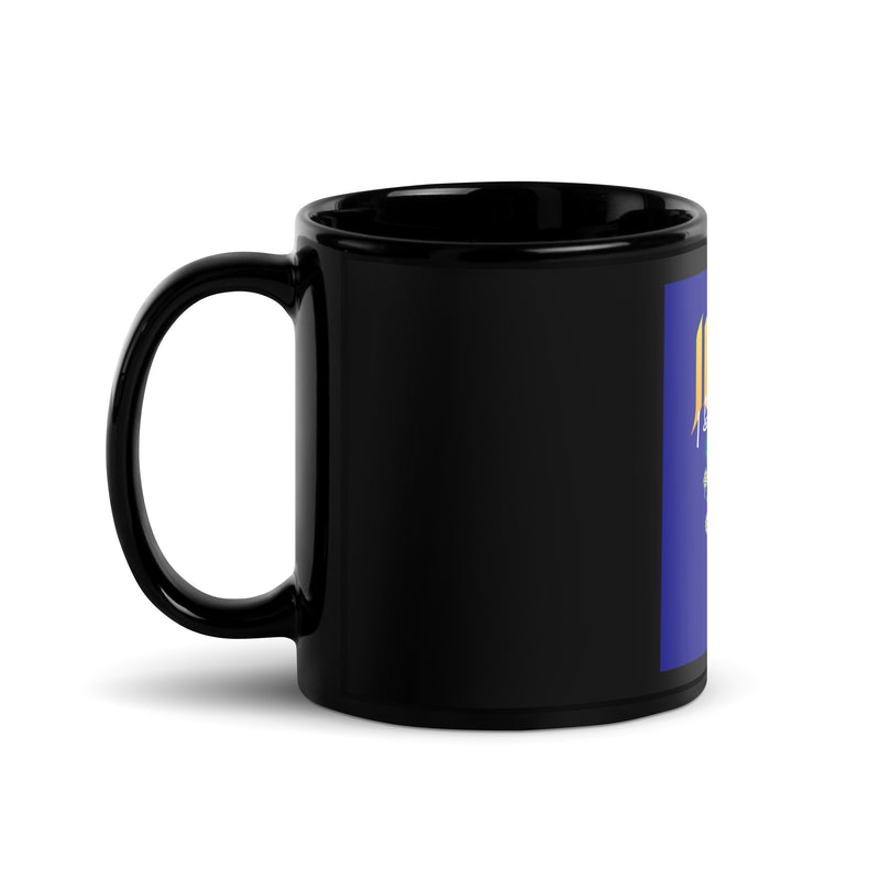 I Stand With Jews | Flower Christian Bible Verse | Black Glossy Mug