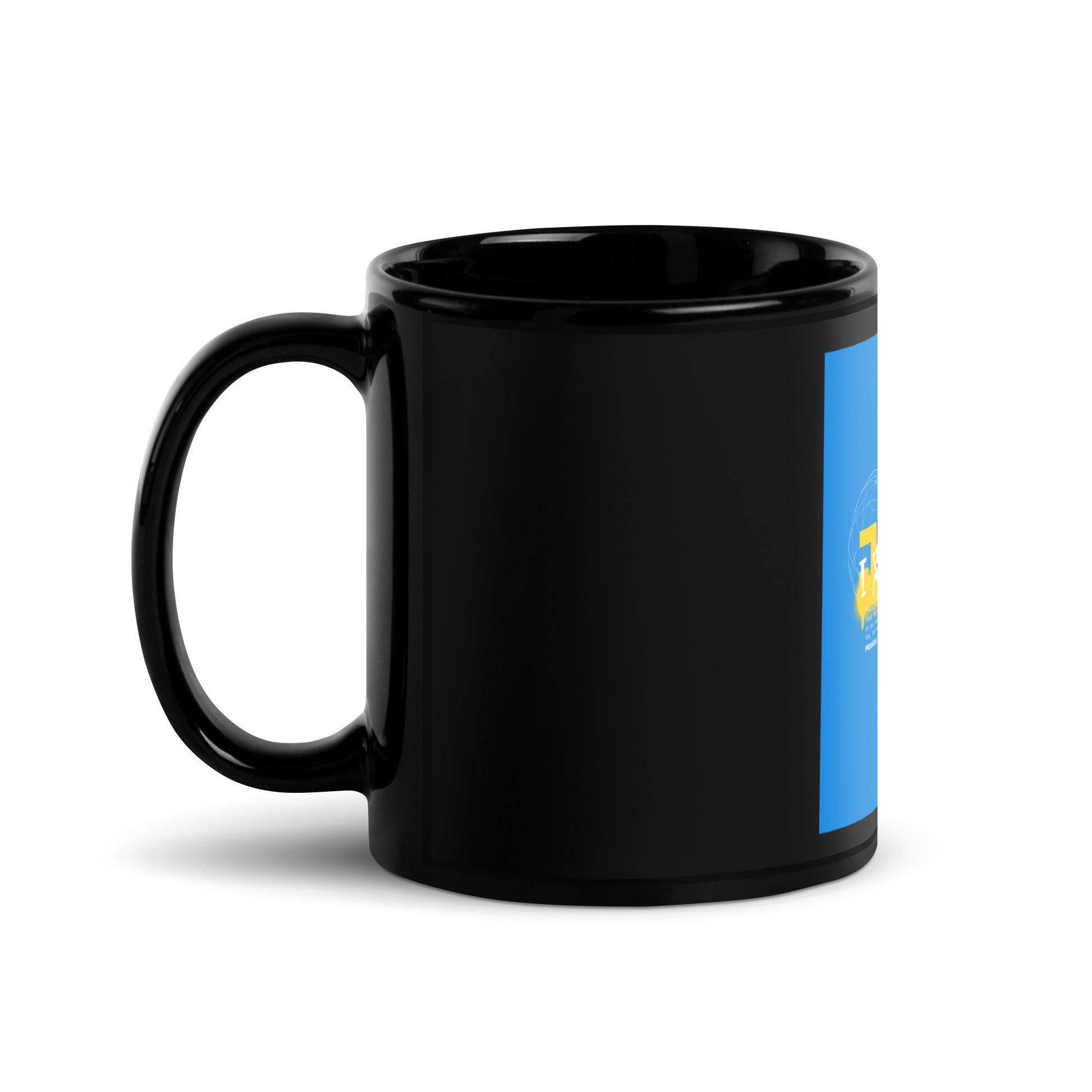 I Stand With Jews Graffiti Bible Verse | Black Glossy Mug