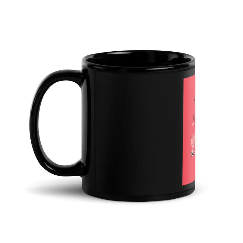 No Go Graffiti Doodle | Antisemitism | Black Glossy Mug