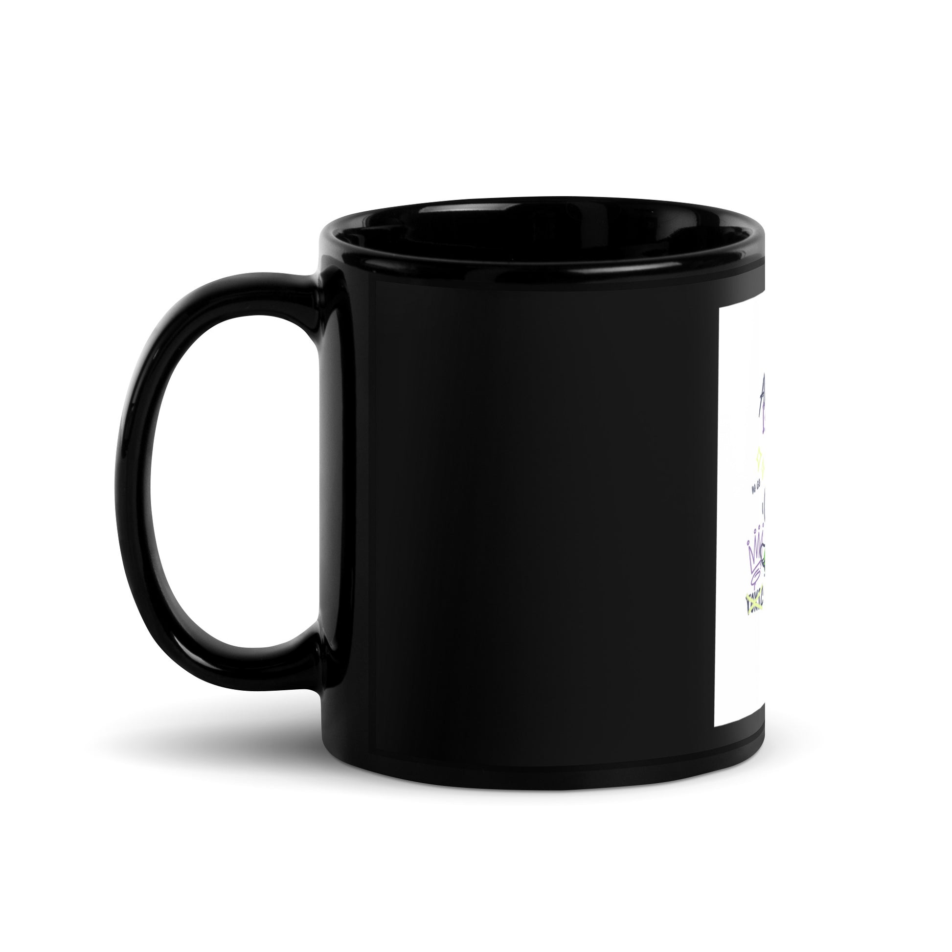 No Go Graffiti Doodle | Antisemitism | Black Glossy Mug
