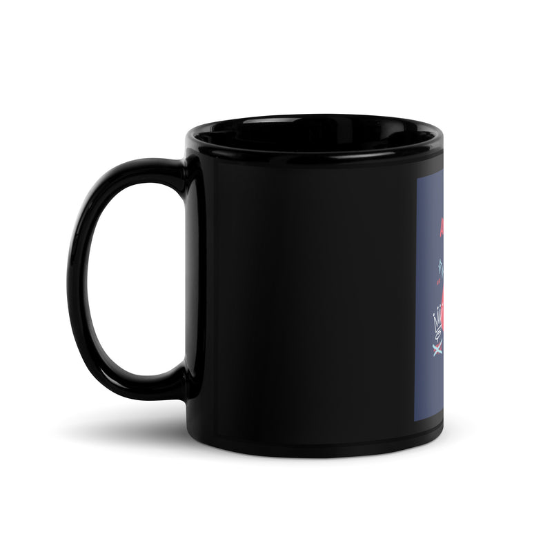 No Go Graffiti Doodle | Antisemitism | Black Glossy Mug