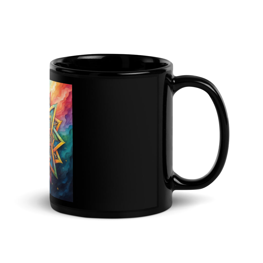 Vibrant Song | Star of David | Black Glossy Mug Jouparty