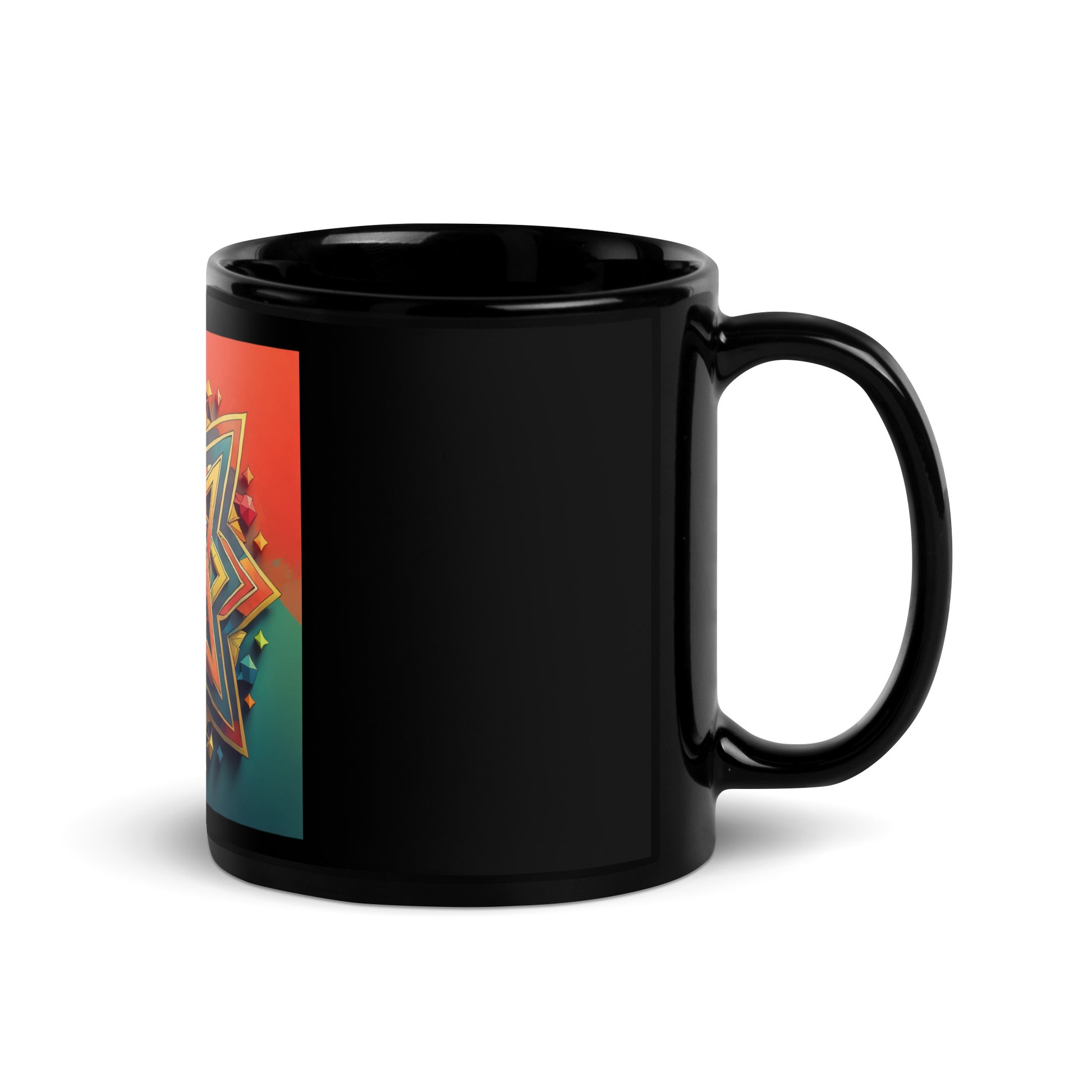 Vibrant Song | Star of David | Black Glossy Mug Jouparty