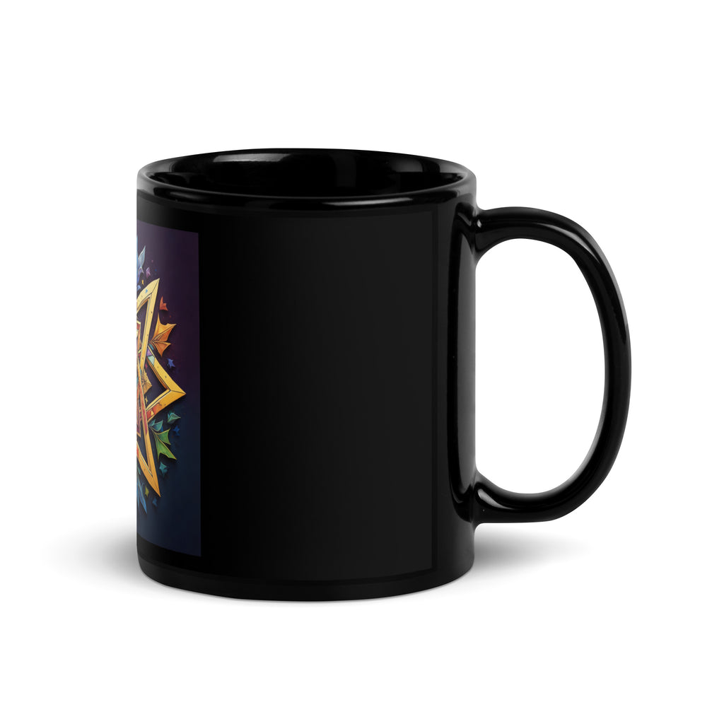 Vibrant Song | Star of David | Black Glossy Mug Jouparty