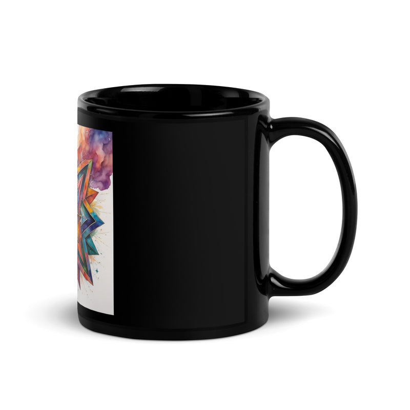Vibrant Song | Star of David | Black Glossy Mug