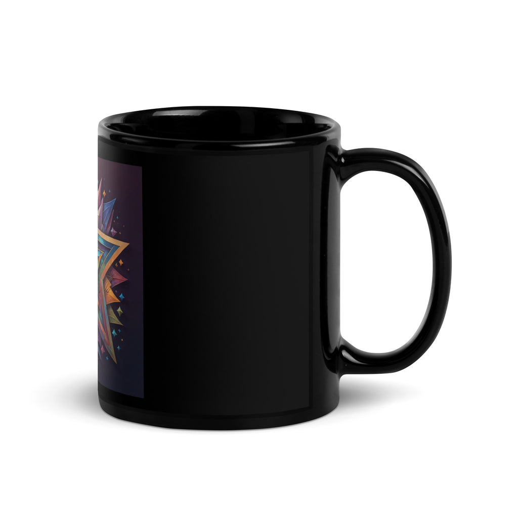 Vibrant Song | Star of David | Black Glossy Mug Jouparty