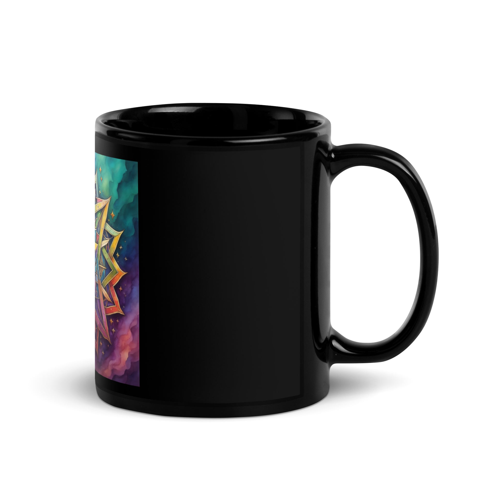 Vibrant Song | Star of David | Black Glossy Mug Jouparty
