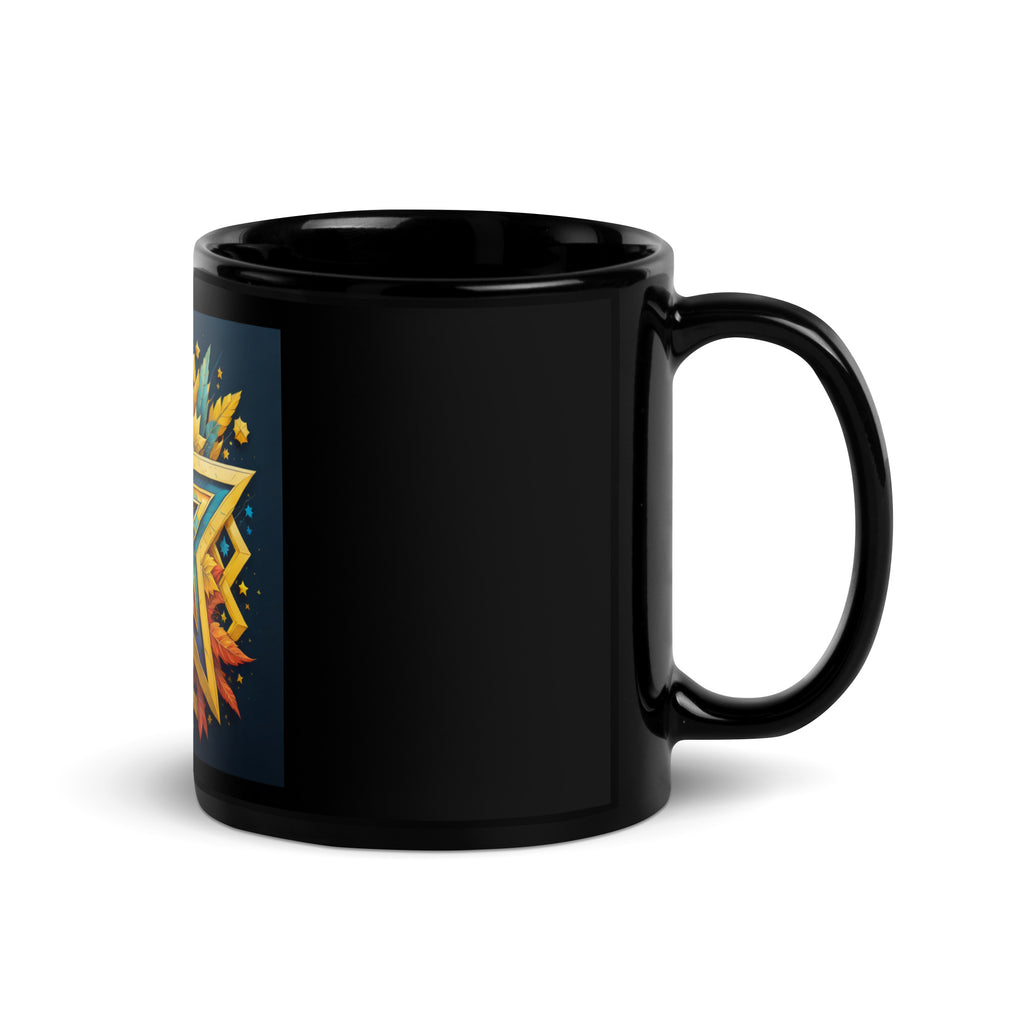 Vibrant Song | Star of David | Black Glossy Mug Jouparty