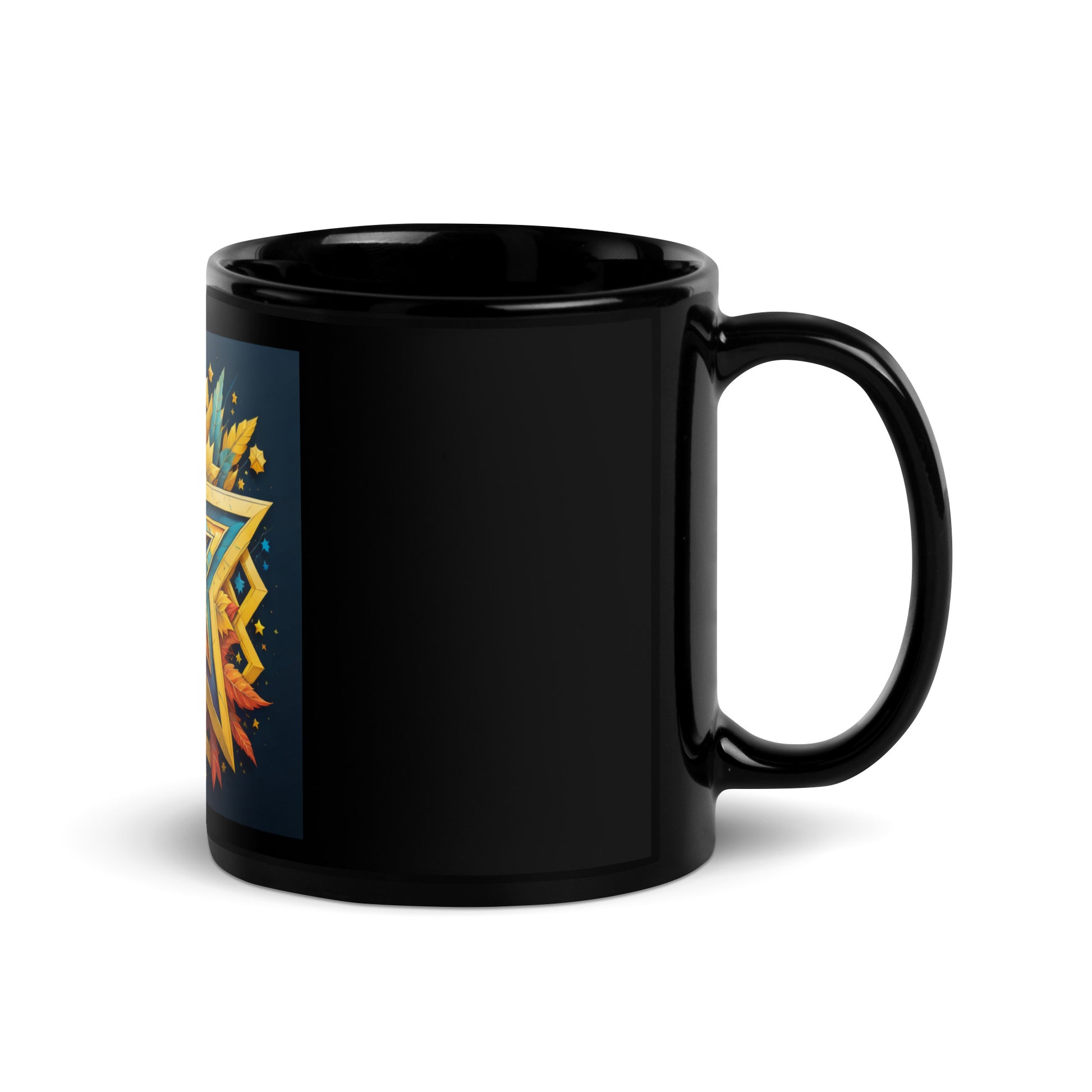 Vibrant Song | Star of David | Black Glossy Mug Jouparty