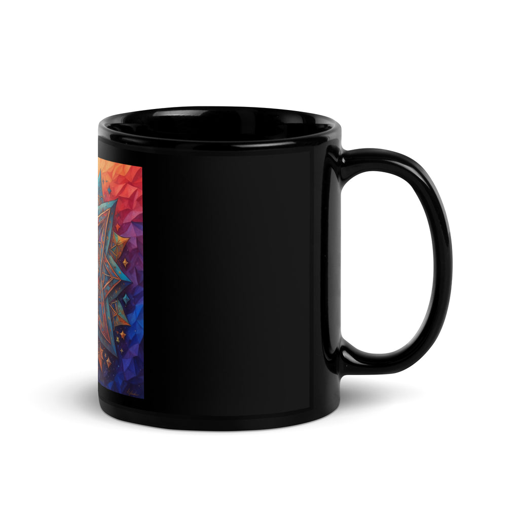 Vibrant Song | Star of David | Black Glossy Mug Jouparty