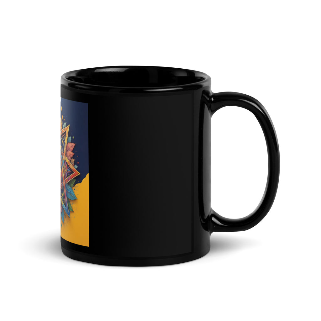 Vibrant Song | Star of David | Black Glossy Mug Jouparty