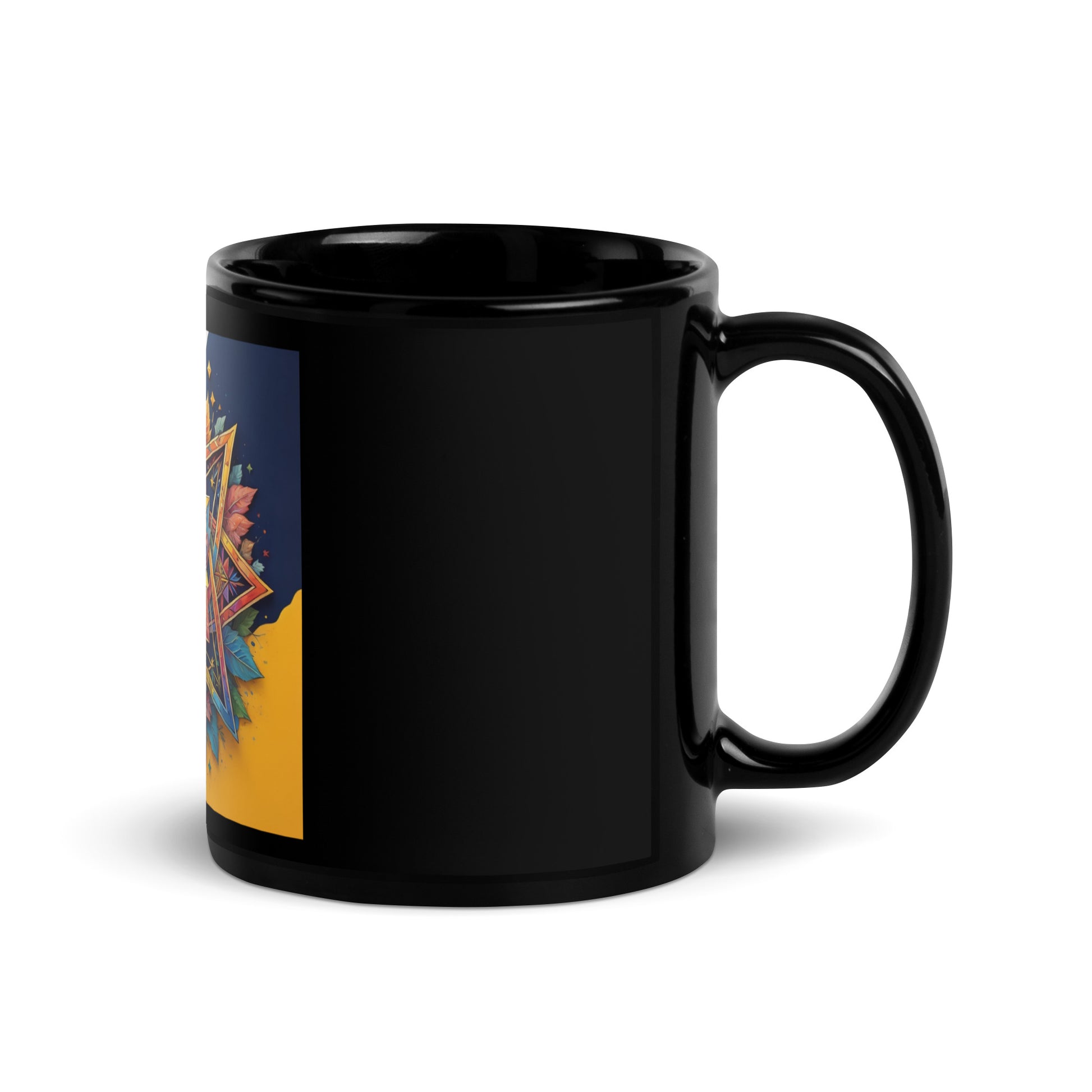 Vibrant Song | Star of David | Black Glossy Mug Jouparty