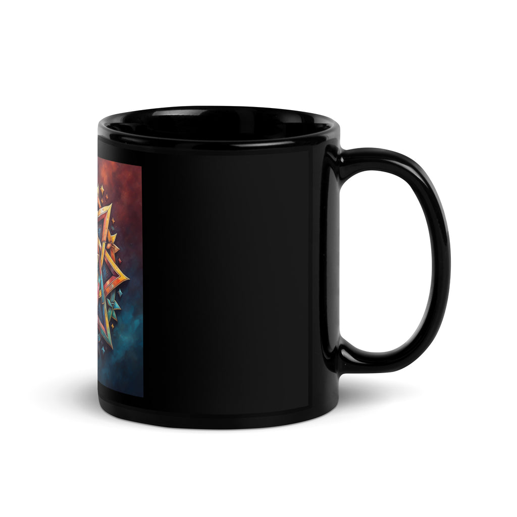 Vibrant Song | Star of David | Black Glossy Mug Jouparty
