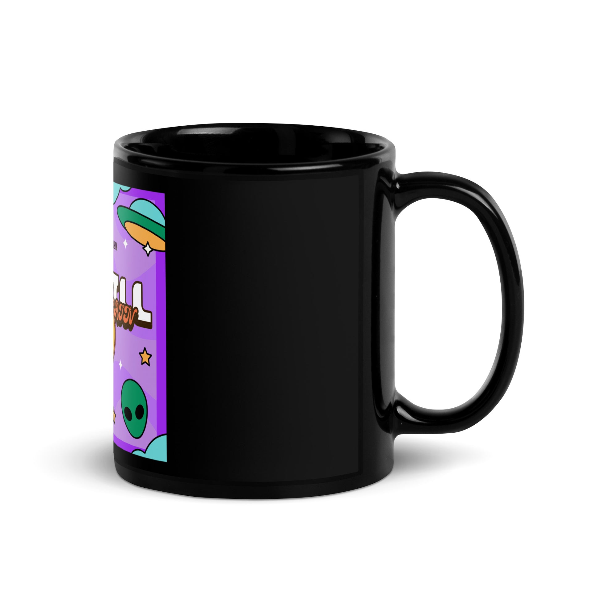 We Will Dance | Retro-Purple Style | Black Glossy Mug Jouparty