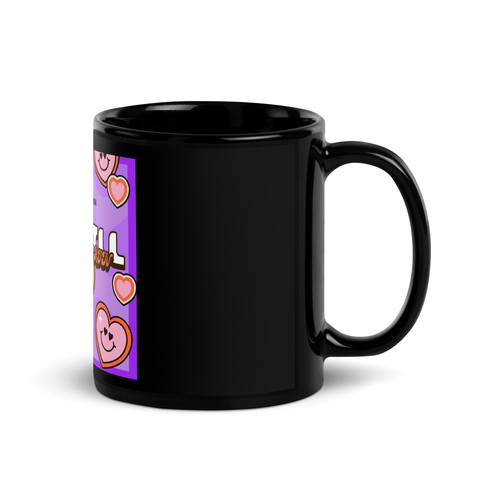 We Will Dance | Retro-Purple Style | Black Glossy Mug Jouparty
