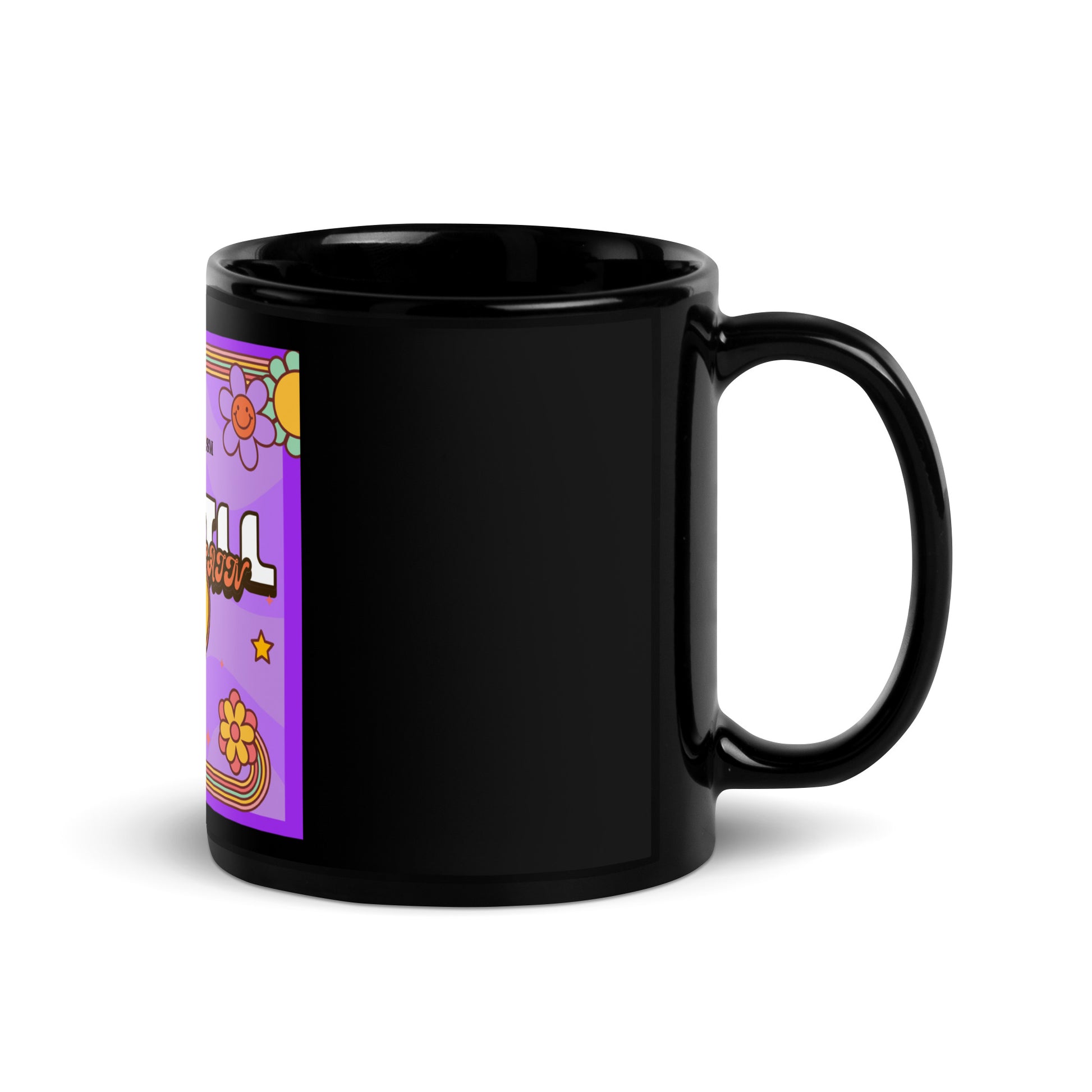 We Will Dance | Retro-Purple Style | Black Glossy Mug Jouparty